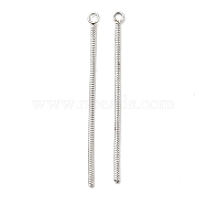 201 Stainless Steel Snake Chain Tassel Big Pendants, Stainless Steel Color, 50x3.5x1.5mm, Hole: 2mm(STAS-I695-01P)