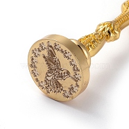 DIY Scrapbook, Brass Wax Seal Stamp and Alloy Handles, Bird Pattern, Golden, 103mm, Stamps: 2.5x1.45cm(AJEW-WH0106-04G)