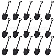 Gorgecraft Plastic Spoons, Disposable Spoons, for Dessert, Shovel-shaped, Black, 30x119x7mm, 100pcs/bag(FIND-GF0003-64A)