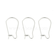 304 Stainless Steel Hoop Earring Findings, Kidney Ear Wire, Silver, 20x11x0.7mm, 21 Gauge, Pin: 0.7mm(STAS-P223-01S-01)