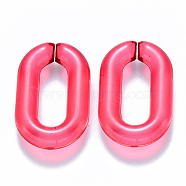 Transparent Acrylic Linking Rings, Quick Link Connectors, for Cable Chains Making, Oval, Cerise, 31x19.5x5.5mm, Inner Diameter: 19.5x7.5mm(OACR-S036-006A-J07)