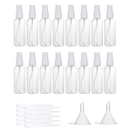 80ml Transparent PET Plastic Perfume Spray Bottle Sets, with PP Plastic Funnel Hopper and PE Plastic Dropper, Round Shoulder, Clear, 128.5x36.5mm, Capacity: 80ml, 32pcs/set(MRMJ-BC0001-57)