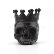 Halloween Theme Resin Candle Holder, Skull, for Wedding, Festival, Party & Windowsill, Home Decoration, Electrophoresis Black, 80x63x80mm(CAND-PW0003-030EB)