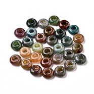 Natural Indian Agate European Beads, Large Hole Beads, Rondelle, 12x6mm, Hole: 5mm(G-G740-12x6mm-11)