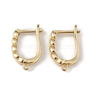 Brass Hoop Earring Findings, Latch Back, Lead Free & Cadmium Free, Real 18K Gold Plated, 18.5x12x3mm, Hole: 1.2mm, Pin: 1mm(ZIRC-L097-057G)