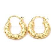 Rack Plating Brass Donut Hoop Earrings for Women, Lead Free & Cadmium Free, Real 18K Gold Plated, 27x24.5x6mm, Pin: 0.8mm(EJEW-G342-04G)