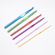 Aluminum Crochet Hooks, Mixed Color, 145mm, 12pcs/bag(TOOL-R041)