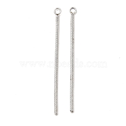 201 Stainless Steel Snake Chain Tassel Big Pendants, Stainless Steel Color, 50x3.5x1.5mm, Hole: 2mm(STAS-I695-01P)