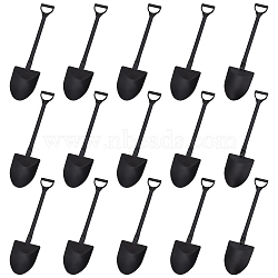 Gorgecraft Plastic Spoons, Disposable Spoons, for Dessert, Shovel-shaped, Black, 30x119x7mm, 100pcs/bag(FIND-GF0003-64A)