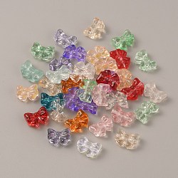 Transparent Glass Beads, Bowknot, Mixed Color, 10x14x6mm, Hole: 1mm(GLAA-CJC0014-03)