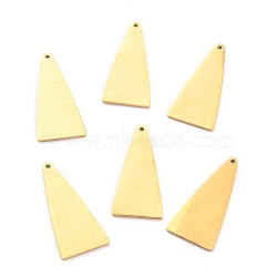 304 Stainless Steel Pendants, Manual Polishing, Stamping Blank Tag, Laser Cut, Triangle, Golden, 27x12.5x1mm, Hole: 1.2mm(STAS-F267-12G)