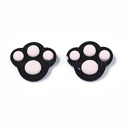 Opaque Resin Cabochons, Cat Claw Print, Black, 12.5x14x4mm(X-CRES-N024-47)