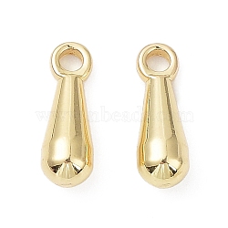 Brass Charms, Long-Lasting Plated, Teardrop, Real 18K Gold Plated, 15x5mm, Hole: 2.3mm(KK-K251-10G-01)