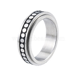 201 Stainless Steel Moon Phase Rotating Finger Ring, Calming Worry Meditation Fidget Spinner Ring for Women, Stainless Steel Color, Inner Diameter: 17mm(RJEW-N043-29)