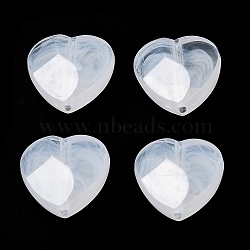 Transparent Acrylic Imitation Shell Beads, Heart, White, 17x17x7mm, Hole: 1.6mm, about 413pcs/500g(OACR-P018-01)