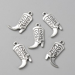 Tibetan Style Alloy Pendant, Boot Charms, Antique Silver, 26x15.5x2mm, Hole: 1.6mm(FIND-WH0419-53)
