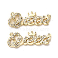 Brass Micro Pave Cubic Zirconia Pendants, Long-Lasting Plated, Queen, Golden, 9x24x2mm, Hole: 0.9mm(KK-K355-21G)