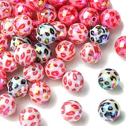 50Pcs UV Plating Opeque Acrylic Beads, Iridescent, Round, Mixed Color, 15.5x15mm, Hole: 2.5mm(MACR-CJ0001-99)