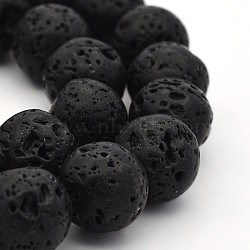 Natural Lava Rock Round Bead Strands, 8mm, Hole: 2.5mm, about 51pcs/strand, 15.7 inch(X-G-M169-8mm-03B)