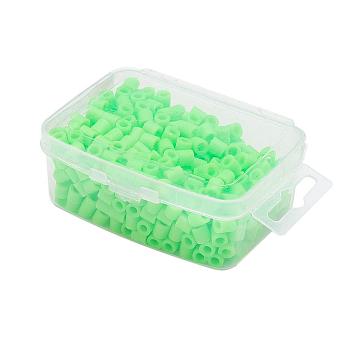 1 Box 5mm Hama Beads PE DIY Fuse Beads Refills for Kids, Tube, Lawn Green, 5x5mm, Hole: 3mm, about 500pcs/box