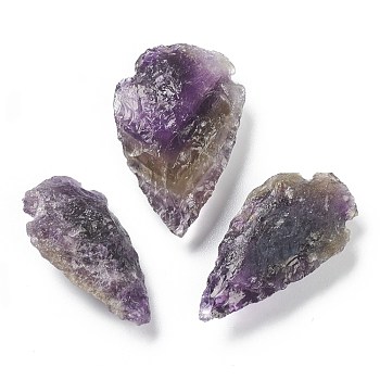 Rough Raw Natural Amethyst Beads, No Hole/Undrilled, Hammered Arrowhead, 37~42x21~26x10~12mm