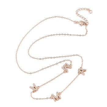 Stylish 925 Silver Clear Cubic Zirconia MAMA Letter Link Chain Necklaces for Mother's Day Gift, Rose Gold, 15.75 inch(40cm)