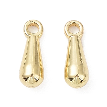 Brass Charms, Long-Lasting Plated, Teardrop, Real 18K Gold Plated, 15x5mm, Hole: 2.3mm