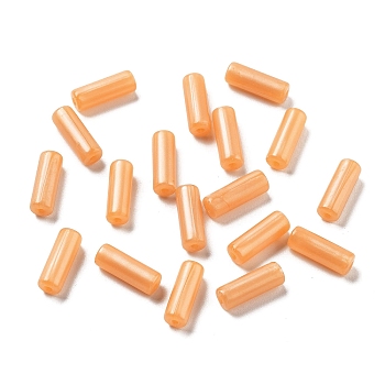 Opaque Acrylic Beads, Two Tone, Column, Sandy Brown, 13.5x4.7mm, Hole: 1.4mm
