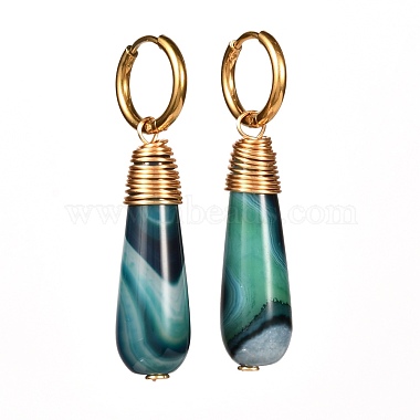 Handmade Natural Agate Dangle Hoop Earrings(X1-EJEW-JE04678-02)-3