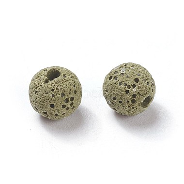 Perles de pierre de lave naturelle non cirées(G-F325-8mm-A11)-2