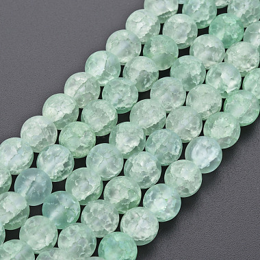 Light Green Round Glass Beads