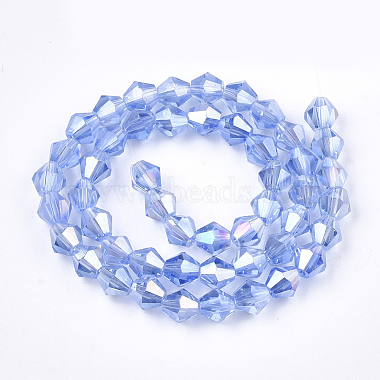 Chapelets de perles en verre galvanoplastique(X-EGLA-Q118-6mm-B04)-2
