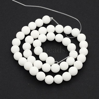 Natürliche weiße Jade runde Perle Stränge(G-J285-01)-2