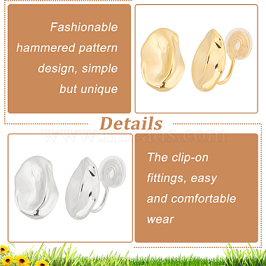 2 Pairs 2 Colors Brass Twist Oval Cuff Earrings(EJEW-AN0004-92)-3