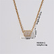 Chic Minimalist Column Brass Micro Pave Cubic Zirconia Pendant Necklaces(WG4497-2)-1