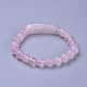Bracelets extensibles en quartz rose naturel(BJEW-F395-D01)-2