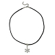 Tibetan Style Alloy Snowflake Pendant Necklaces(NJEW-JN04538)-5