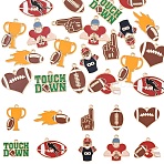 20Pcs 10 Styles Rugby Theme Alloy Enamel Pendants, Mixed Shapes, Golden, Mixed Color, 13~25x13.5~25x1mm, Hole: 1.6mm, 2pcs/style(ENAM-YW0009-19)