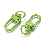 Baking Painted Alloy Swivel Clasps, Swivel Snap Hook, with Iron Findings, Green Yellow, 33.5x13x5mm, Hole: 6x9.5mm(PALLOY-TAC0011-45B)