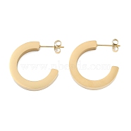 304 Stainless Steel Stud Earrings, Ring, Real 18K Gold Plated, 24.5x22mm(EJEW-S224-01G-02)