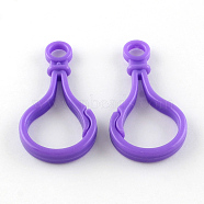 Opaque Solid Color Bulb Shaped Plastic Push Gate Snap Keychain Clasp Findings, Dark Violet, 51x25x5.5mm, Hole: 6mm(KY-R006-12)