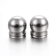 Tarnish Resistant 304 Stainless Steel Cord End Caps, Stainless Steel Color, 8.5x8mm, Hole: 6mm(STAS-P223-20P-02)