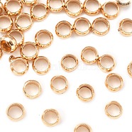 Brass Crimp Beads, Light Gold, 4x2mm, Hole: 3mm(KK-S509-01KCG-05)