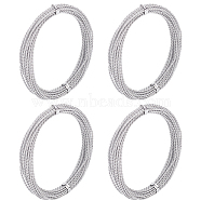 HOBBIESAY Aluminum Wire, Twisted Round, Silver, 1.6mm, about 16.40 Feet(5m)/roll, 4 rolls/set(ALUM-HY0001-01)