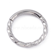 Twisted Ring Hoop Earrings for Girl Women, Chunky 304 Stainless Steel Earrings, Stainless Steel Color, 10.5x1.2mm, 16 Gauge(1.3mm)(STAS-D453-01P-02)