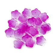 Transparent Glass Beads, Flower, Two Tone, Magenta, 12x13x3mm, Hole: 1.2mm(GLAA-H016-10J-19)