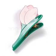 Cellulose Acetate(Resin) Claw Hair Clips, with Golden Iron Findings, Tulip, Colorful, 104.5x50.5x32mm(PHAR-Z001-02)