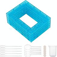 Olycraft Plastic Children DIY Building Blocks, with Plastic Pipettes & Measuring Cup & Spoons, Latex Finger Cots, Light Sea Green, 31.5x15.5x11.5mm, 60pcs/set(DIY-OC0003-83)