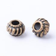 Tibetan Style Alloy Beads, Cadmium Free & Nickel Free & Lead Free, Antique Bronze, 6.5x4.5mm, Hole: 2.5mm, about 2170pcs/1000g(TIBE-Q063-98AB-NR)