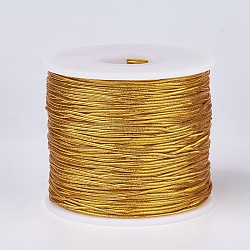 Round Elastic Cord, with Polyester Outside and Rubber Inside, Goldenrod, 1mm, about 100m/roll(EC-WH0004-1mm-A01)